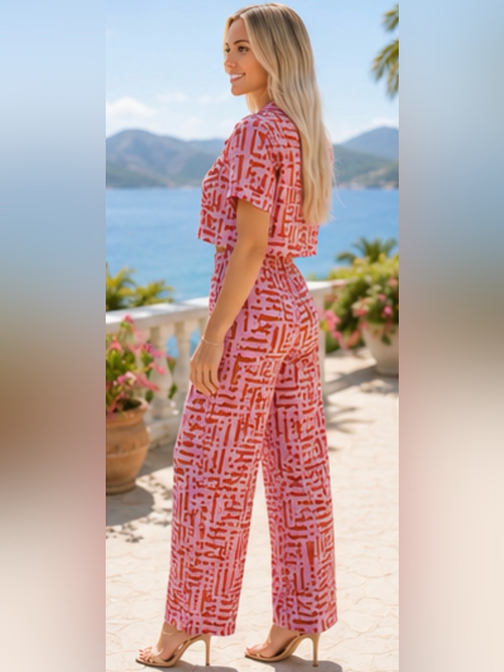 Anthropologie SELF CONTRAST 2 Pc Set Crop Top & Hi Waisted Pant Size XS NWT - Picture 8 of 10